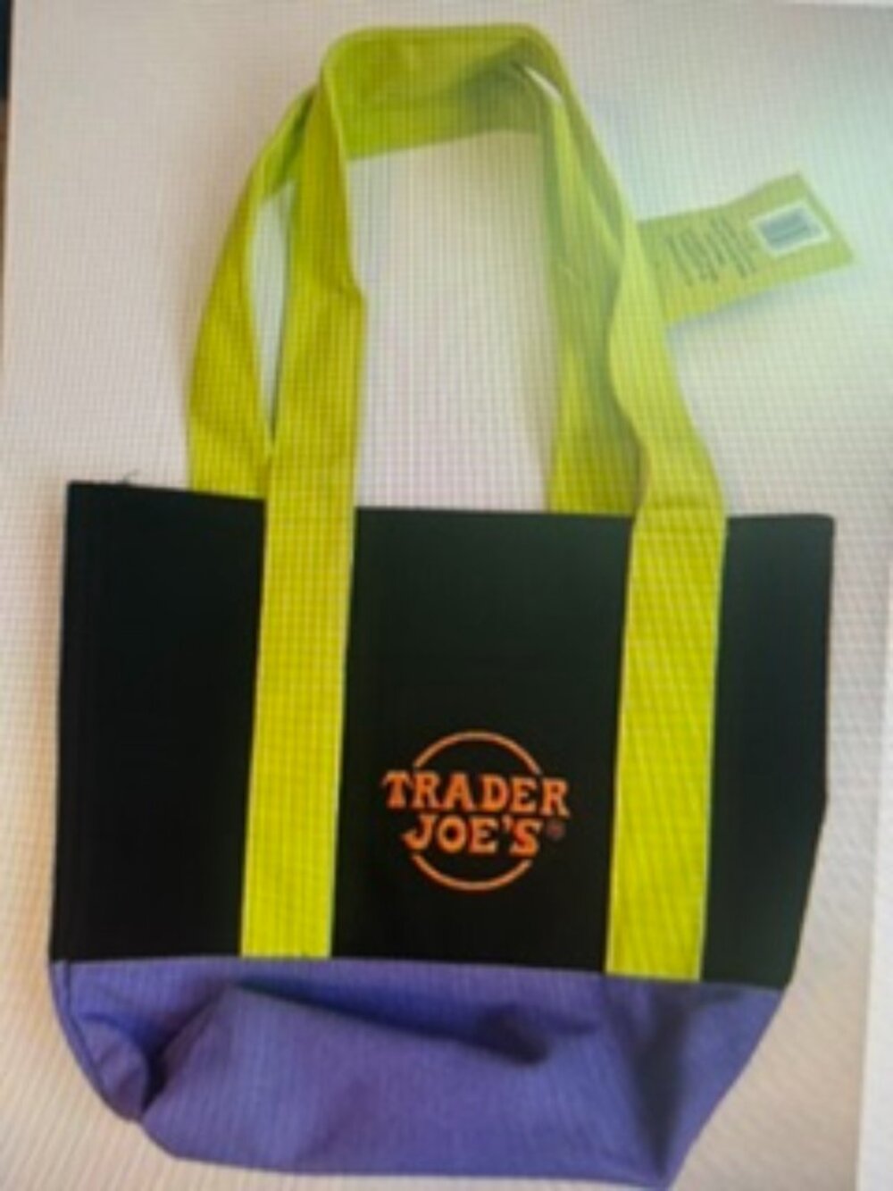 Trader Joe’s Limited Purple , Green And Black Mini Tote Bag
